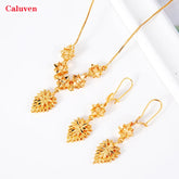 Buy 18K Gold Color Ethiopian Jewellery Set for Women – Heart Necklace & Earrings, African for only $7.28 at Flexi Africa!